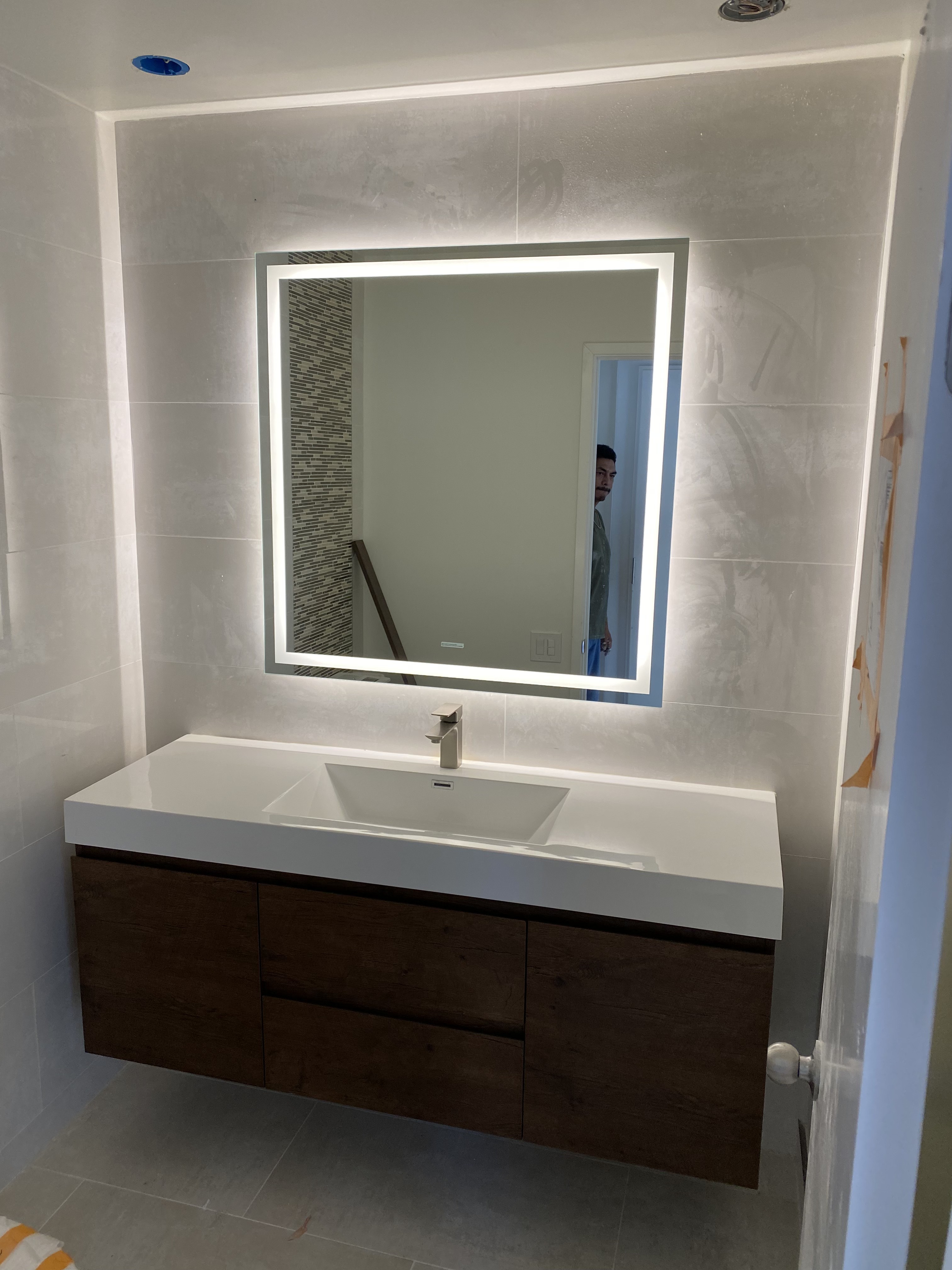 Floating vanity bathroom remodel