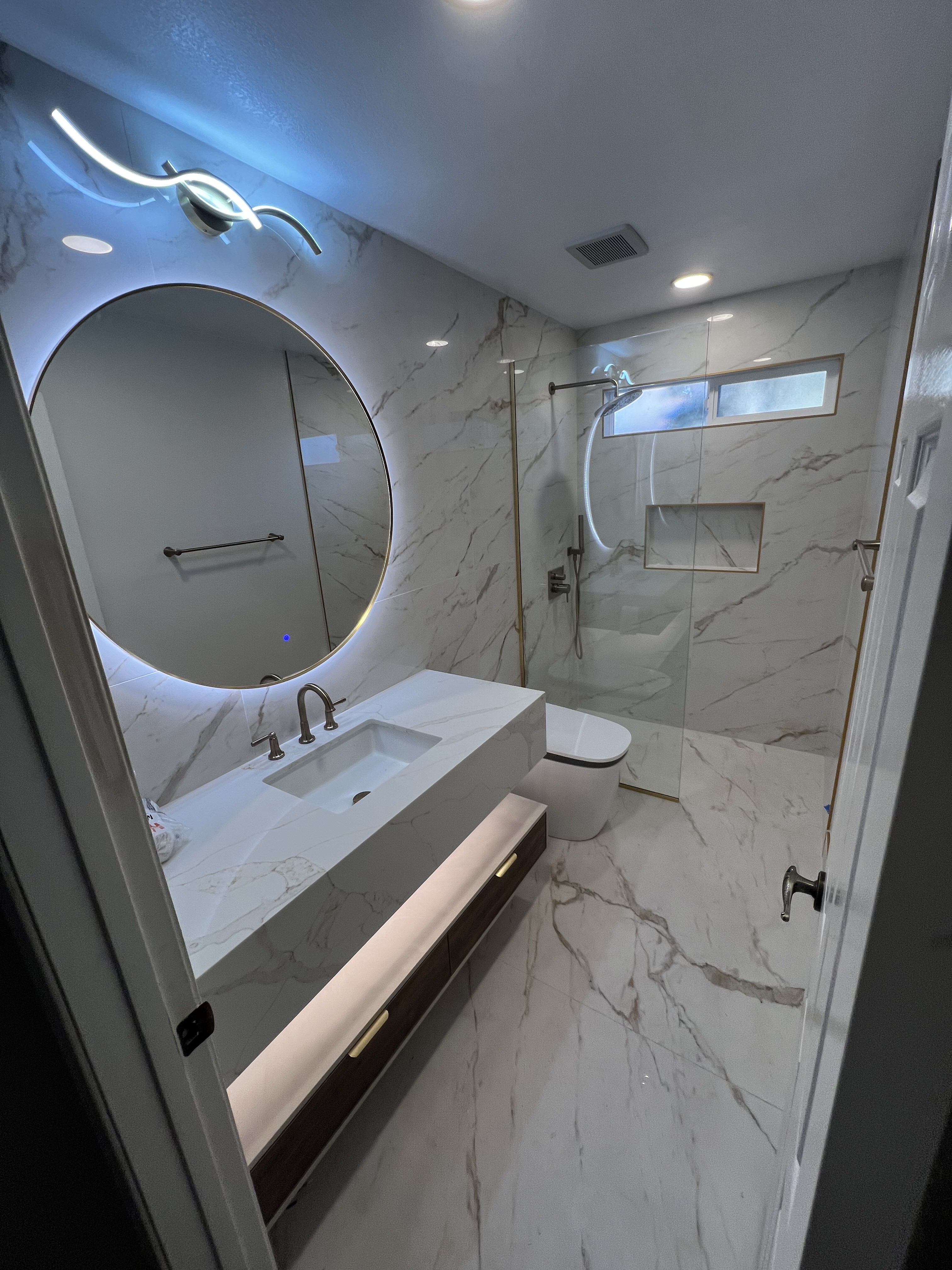 Bathroom remodel finish