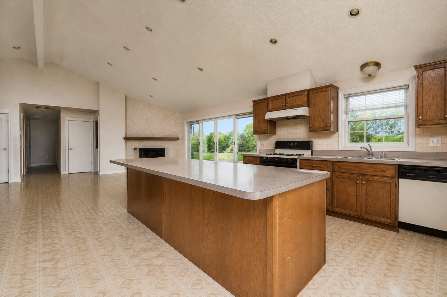 Before: outdated kitchen